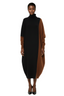Color-Block Turtleneck Maxi Sweater Dress