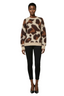 FRIFUL Women's Leopard Print Drop Shoulder Sweater
