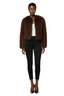 KIZN Mongolian Shaggy Fur Cropped Jacket Teddy Coat