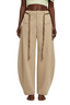 Arave Women's Casual Khaki Long Pants: Woven Fabric With Zipper Detail