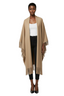 The Nomadic Charm Solid Fringed Shawl Coat