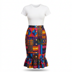 Nta Elastic-Waist Luxe Ankara Cotton Skirt - Effortless Sophistication