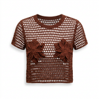 Bar III Women's Floral Crochet T-Shirt