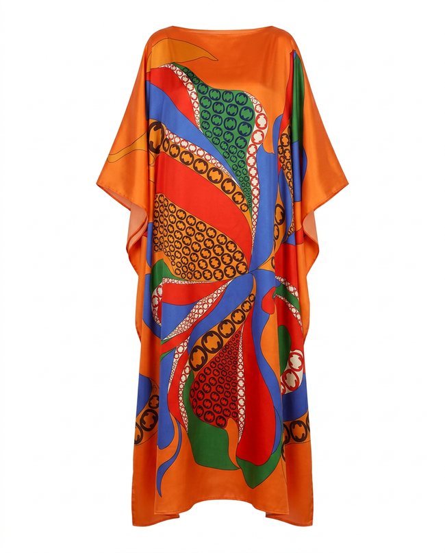 Energetic Printed Loose Kaftan Hover Image