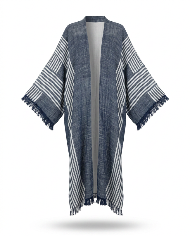 Boundless Striped Boho Kimono Hover Image