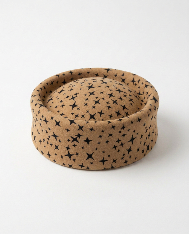 Celestial Wool Star Print Beret Hover Image