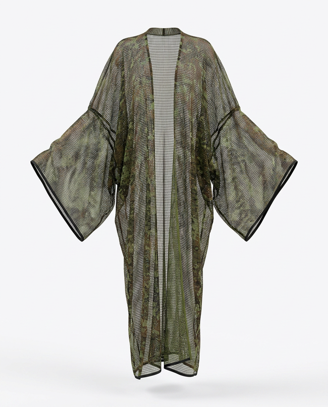 Boundless Camo Mesh Maxi Kimono Hover Image