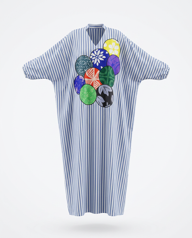 Vibrant Striped Patchwork Maxi Dress Hover Image