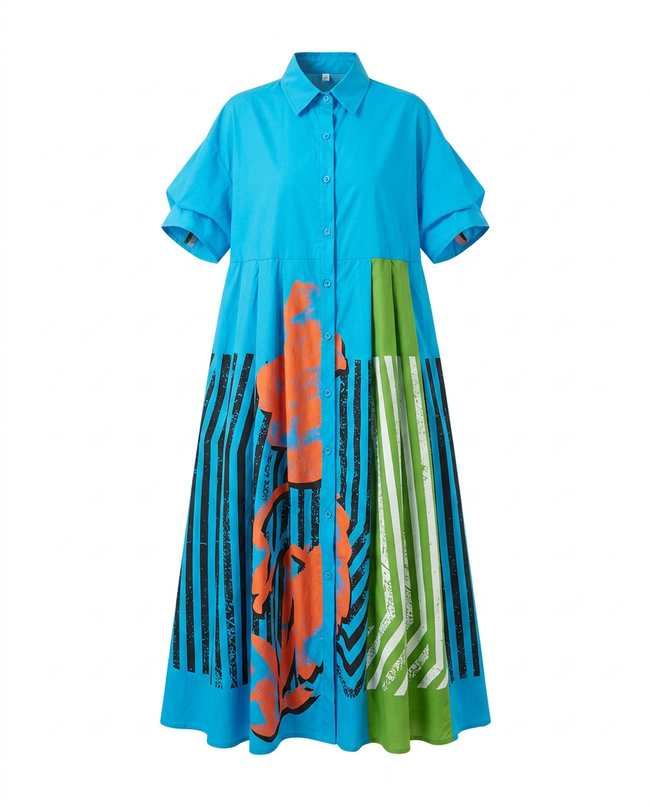 Unstoppable Striped Printed Maxi Dress Hover Image