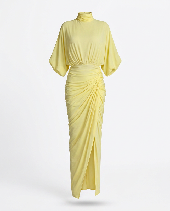 Radiant Pleated High Waist Maxi Dress Hover Image