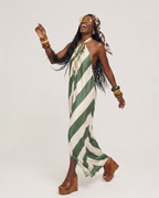 Liberated Striped Halter Maxi Dress