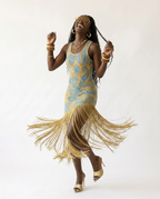 Wild Heart Printed Tassel Maxi Dress