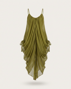 Liberated Sheer Draped Mini Dress