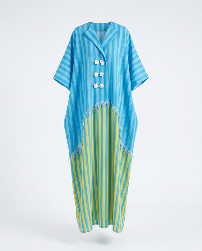 Vibrant Striped Boho Maxi Dress Hover Image