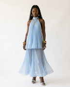 Sovereign Pleated Solid Maxi Dress