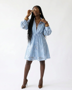 Graceful Floral Hollow A-Line Dress