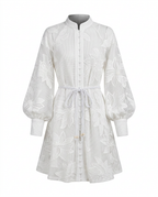 Graceful Floral Hollow A-Line Dress