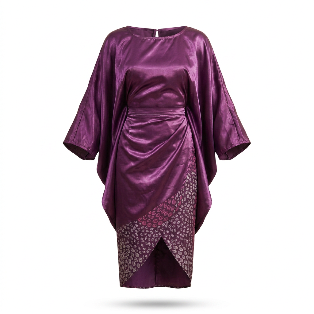 Mba-anu Liquid Mikado & Ankara Silk Boubou Dress