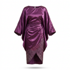 Mba-anu Liquid Mikado & Ankara Silk Boubou Dress