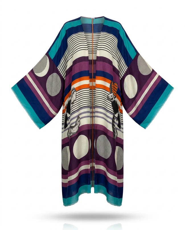Liberated Printed Maxi Kimono Hover Image