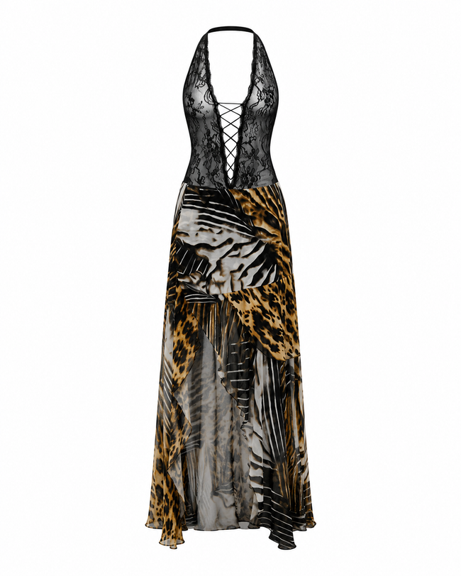 Audacious Lace Animal Print Bikini Set Hover Image