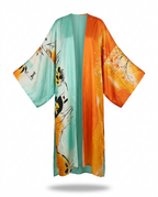 Vibrant Printed Silk Feeling Kaftan