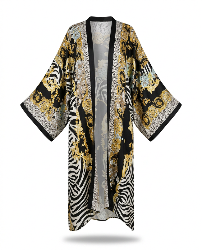 Wild Heart Printed Maxi Kimono Hover Image