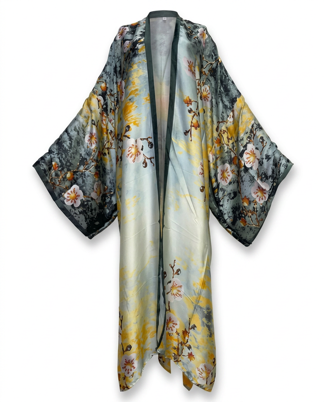 Limitless Printed Silk Feeling Kimono Hover Image