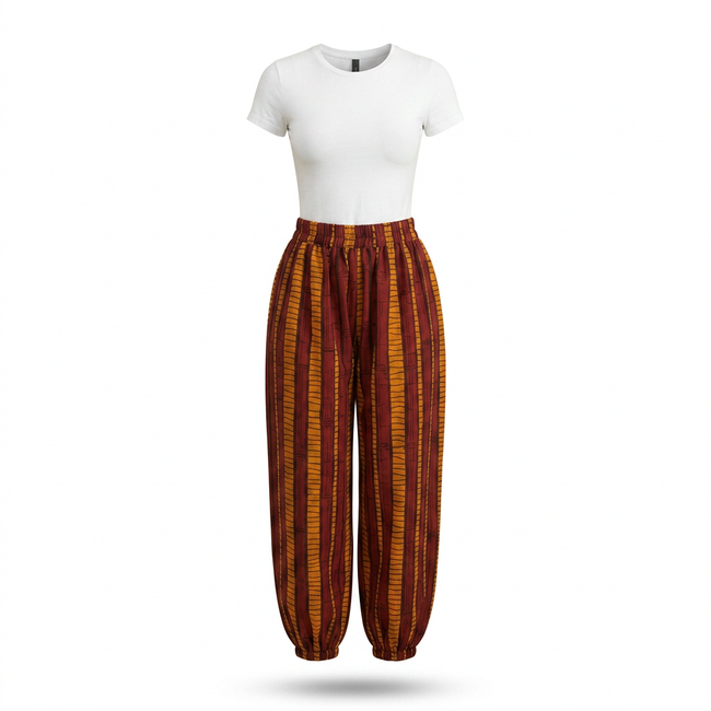 Ikedi Ankara Cotton Pants - Epitome of vibrant comfort. Hover Image