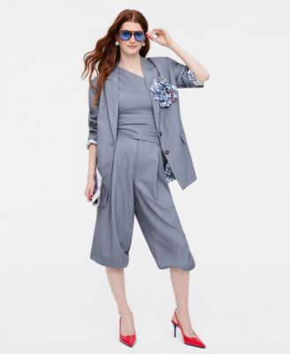 Women's Flower Pin Pinstripe Blazer, Macy's Exclusive-Molly Rogers Capsule Collection