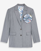 Women's Flower Pin Pinstripe Blazer, Macy's Exclusive-Molly Rogers Capsule Collection