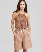 And Now This Women's Faux Suede Halter Top