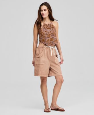 And Now This Women's Faux Suede Halter Top
