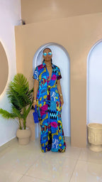 Divine Multi-Color Ankara Kaftan Dress