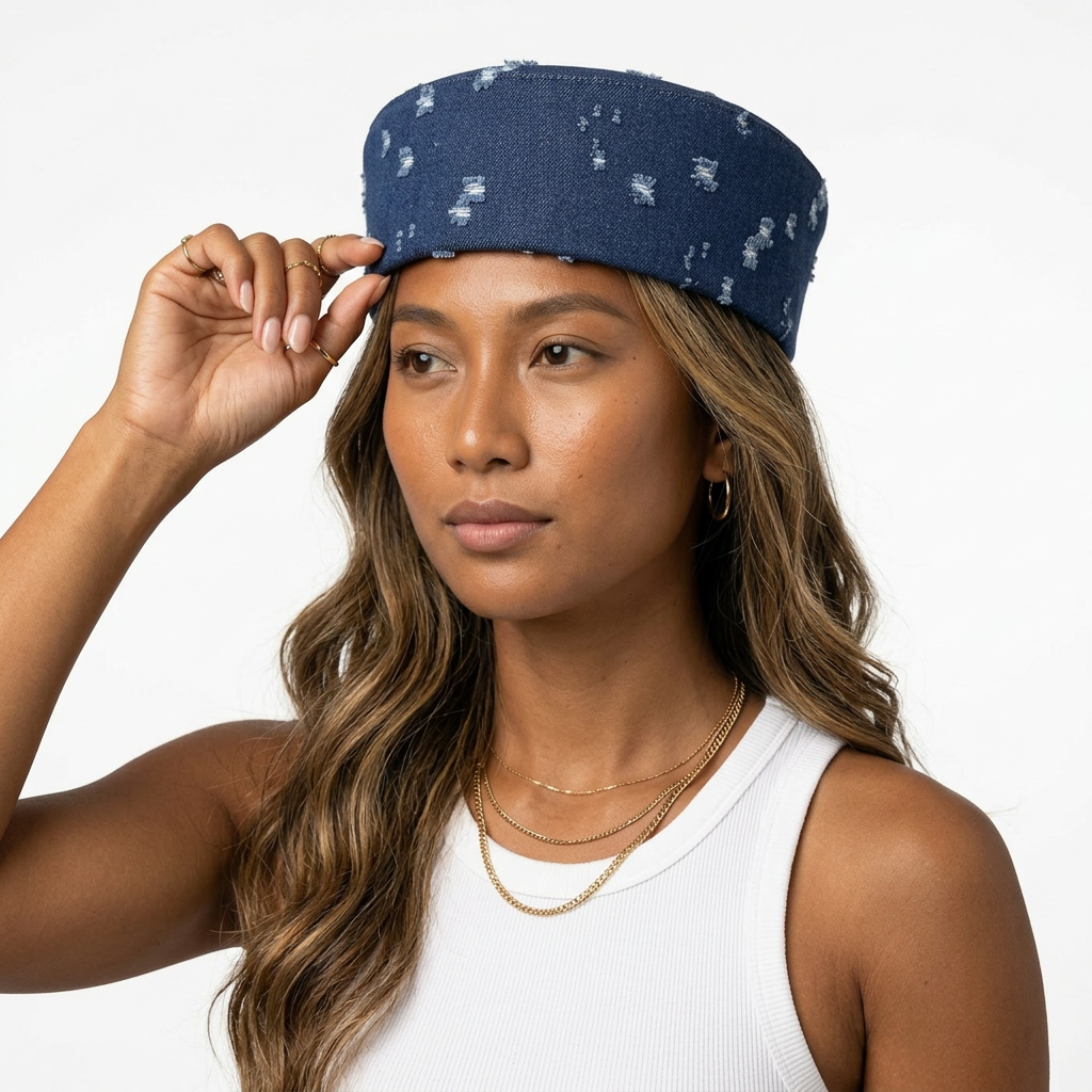 Free Spirit Striped Cotton Beret