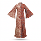 Ijenu Two-Tone Adire A-Line Dress with Bell Sleeves