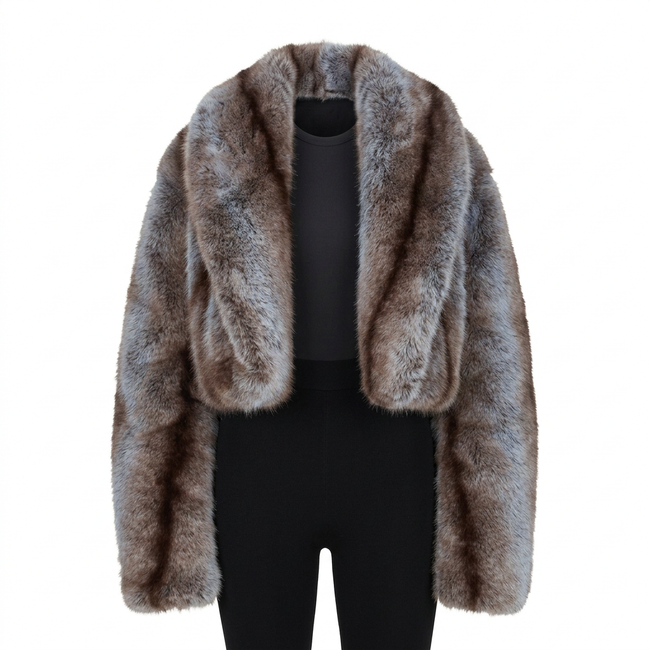 Stephanie Faux Fur Coat Hover Image