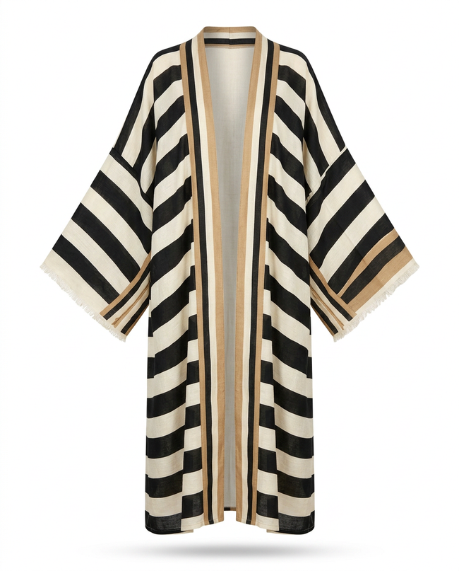 Wanderlust Striped Boho Kimono Hover Image