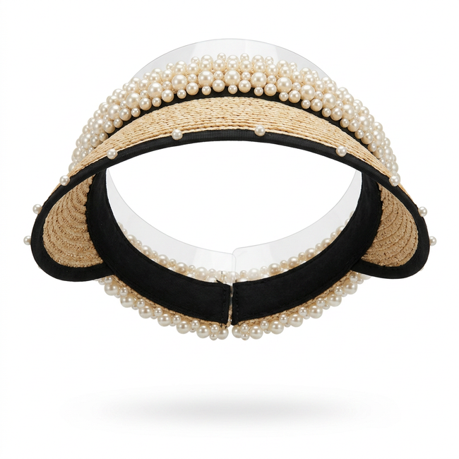 Radiant Pearl Straw Sun Hat Hover Image