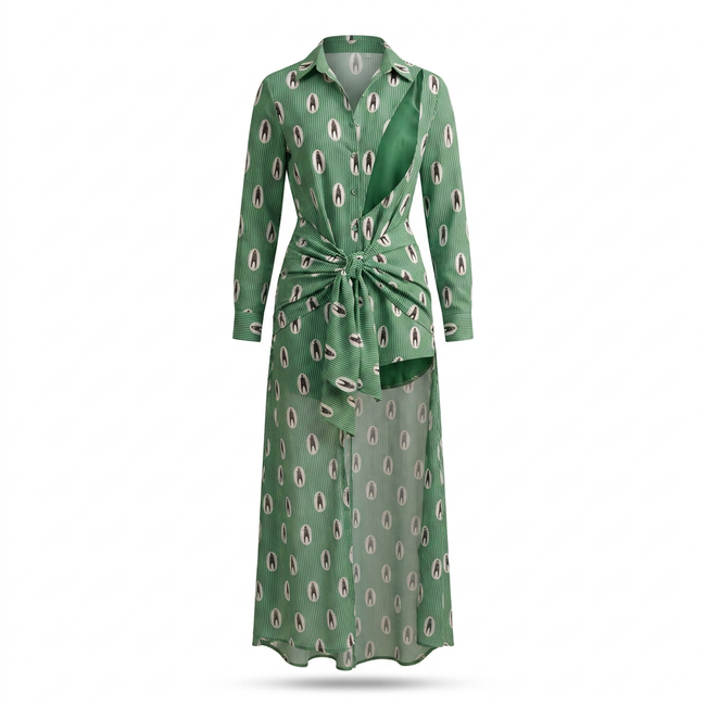 Igba Deconstructed Maxi Shirt Dress - Asymmetric & Sculpted Hover Image
