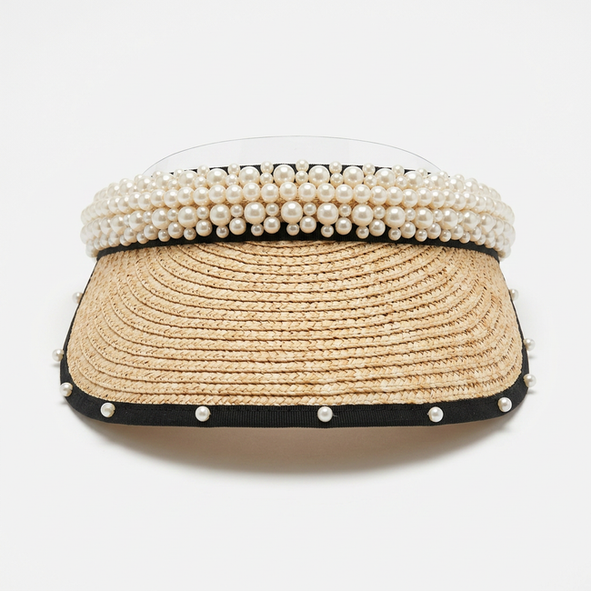Radiant Pearl Straw Sun Hat Hover Image