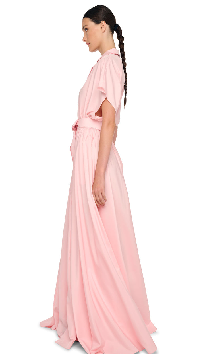 SUPER OS SLEEVELESS BF NK SHIRT FLARED GOWN