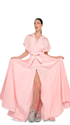 SUPER OS SLEEVELESS BF NK SHIRT FLARED GOWN