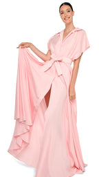 SUPER OS SLEEVELESS BF NK SHIRT FLARED GOWN