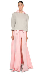 SUPER OS SLEEVELESS BF NK SHIRT FLARED GOWN
