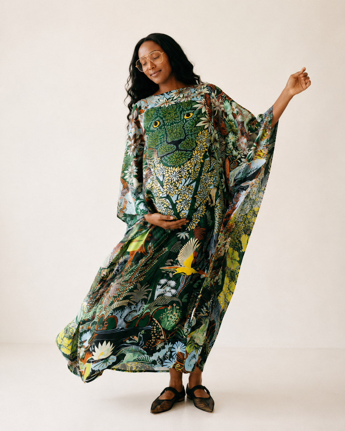 Limitless Twill Silk Printed Kaftan