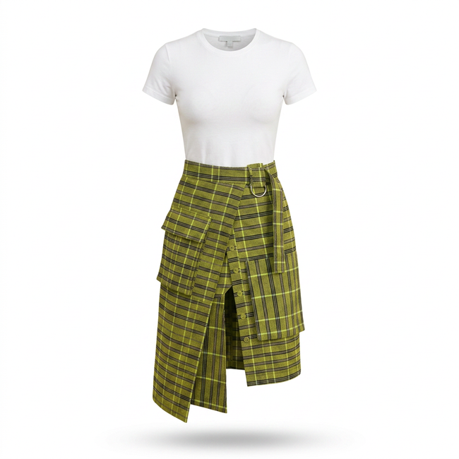 Nkata Aso oke Skirt - Front & Back Detail Hover Image