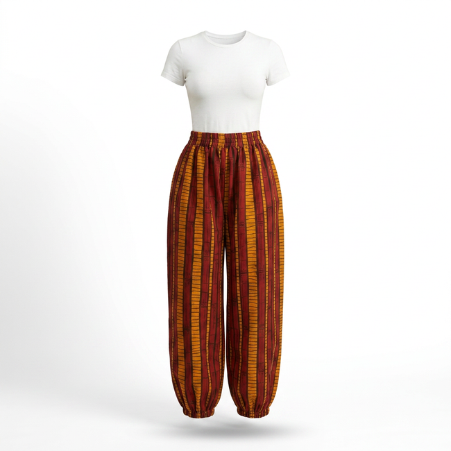 Ikedi Ankara Cotton Pants - Epitome of vibrant comfort. Hover Image