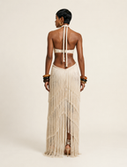 Free Spirit Tassel Halter Bikini Set