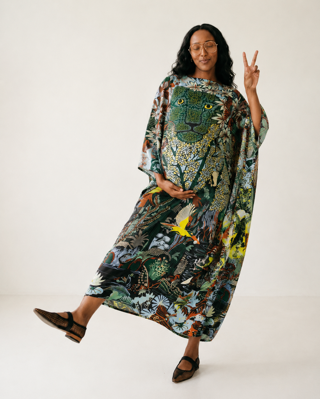 Limitless Twill Silk Printed Kaftan